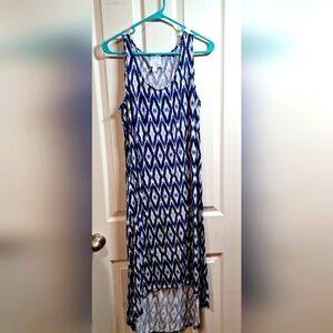 Sunday Brand Blue and White Sleeveless Dress Large